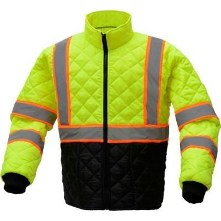 GSS SAFETY GSS Safety 8007 Quilted Jacket, Class 3, Lime/Black, 2XL 8007-2XL